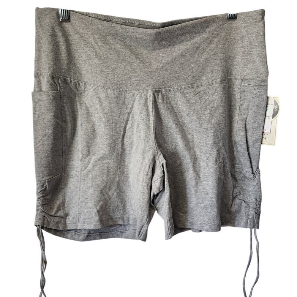 French Laundry Gray Side Drawstring Biker Wide Waist Shorts Plus Size 3X